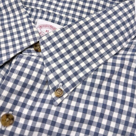 Brooks Brothers Button Down Shirt Men’s Size XL Blue Checks Career Casual - Picture 6 of 10